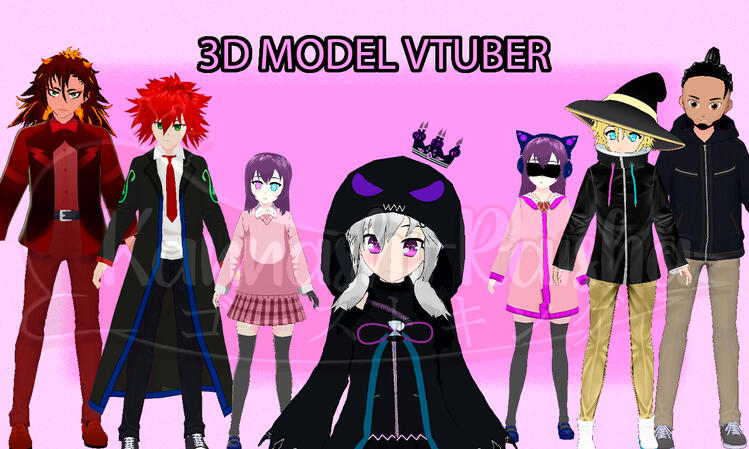 3D Anime Models made with Base Vroid and enhanced in Blender